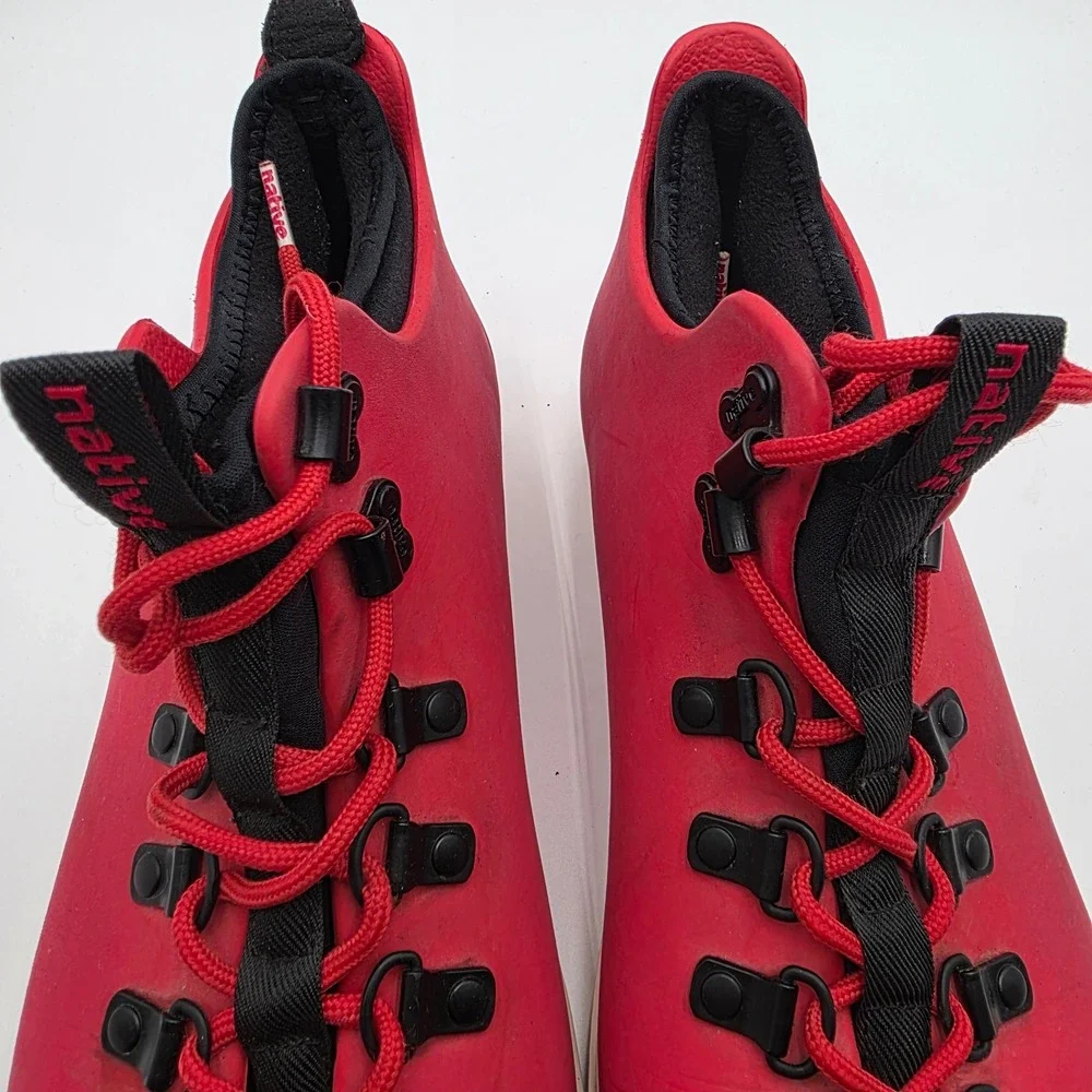 Native Fitzsimmons Citylite Red Hiking Rain Boots Men's 10 Water Resistant EVA